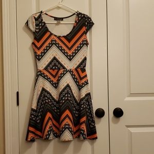 Chevron, patterned dress